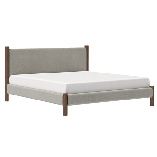 Zoran 78″ King Platform Bed (Mushroom and Walnut)