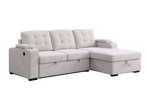 Lennox RHF Sectional Sleeper (Beige)