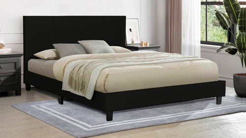 Uptown Double Size Bed in Black Fabric