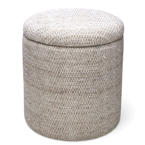 Pouf de rangement rond Dalia (Beige)