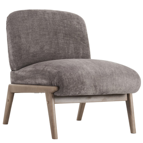 Lisson Accent Chair (Dark Taupe and Walnut)