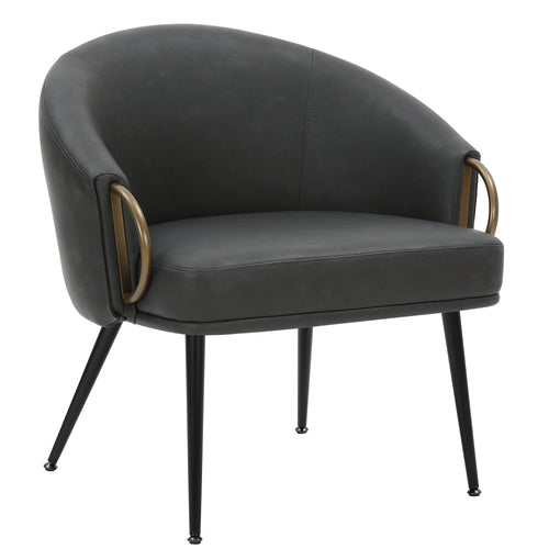 Zita Accent Chair (Vintage Charcoal and Black and Aged Gold)