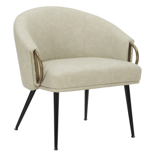 Zita Accent Chair (Vintage Ivory and Black and Aged Gold)