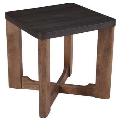 Table d'appoint carrée Merano (Moka et noyer)