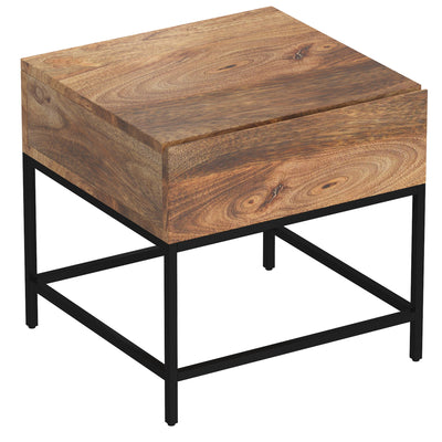 Ojas Accent Table (Natural Burnt and Black)