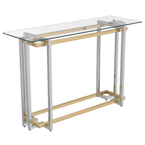 Florina Console Table, 47.25″ (Silver and Gold)