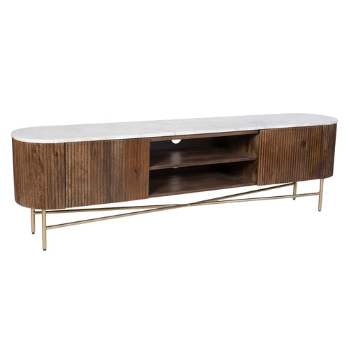 Reyna Media Cabinet, 71″ (Walnut and White)