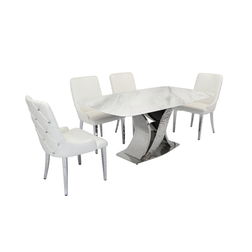 Orchid & Bianca Modern Glamour Dining Set