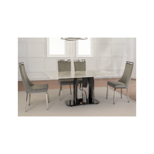 Osaka & Capri Black-Nickel Luxe Dining Set