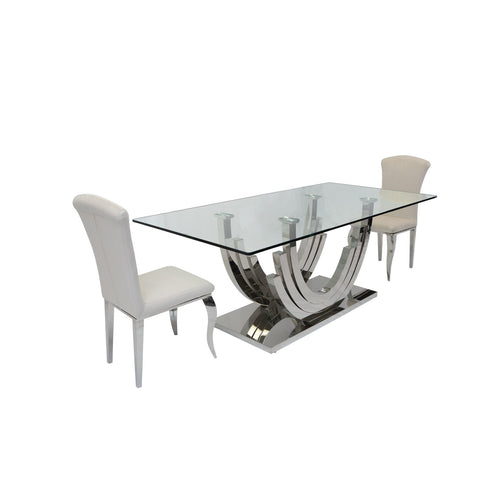 Crescent & Lincoln Chrome Harmony Dining Set