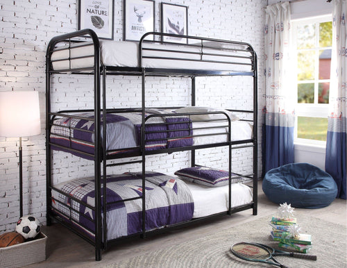 B 503 S/S 3-Level Bunk Bed (Black)