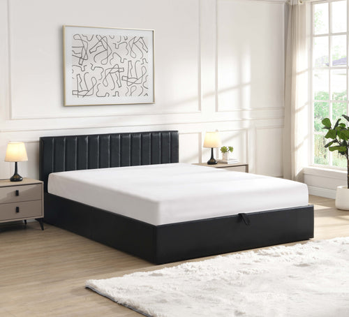 IF 5160 Bed (Black PU) + Nora Hybrid Mattress Combo (Single)