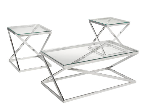 3-Piece Coffee Table Set (Silver)