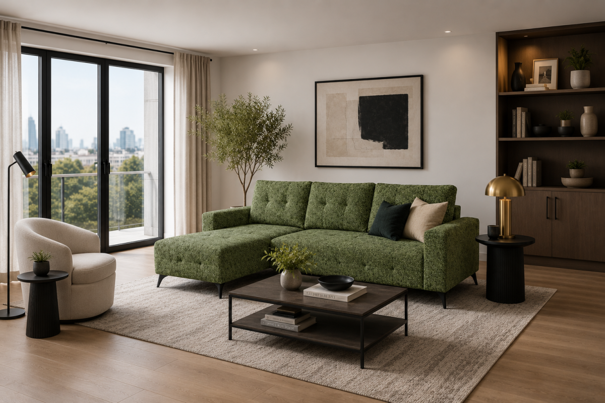 LHF Sectional Sleeper (Green)