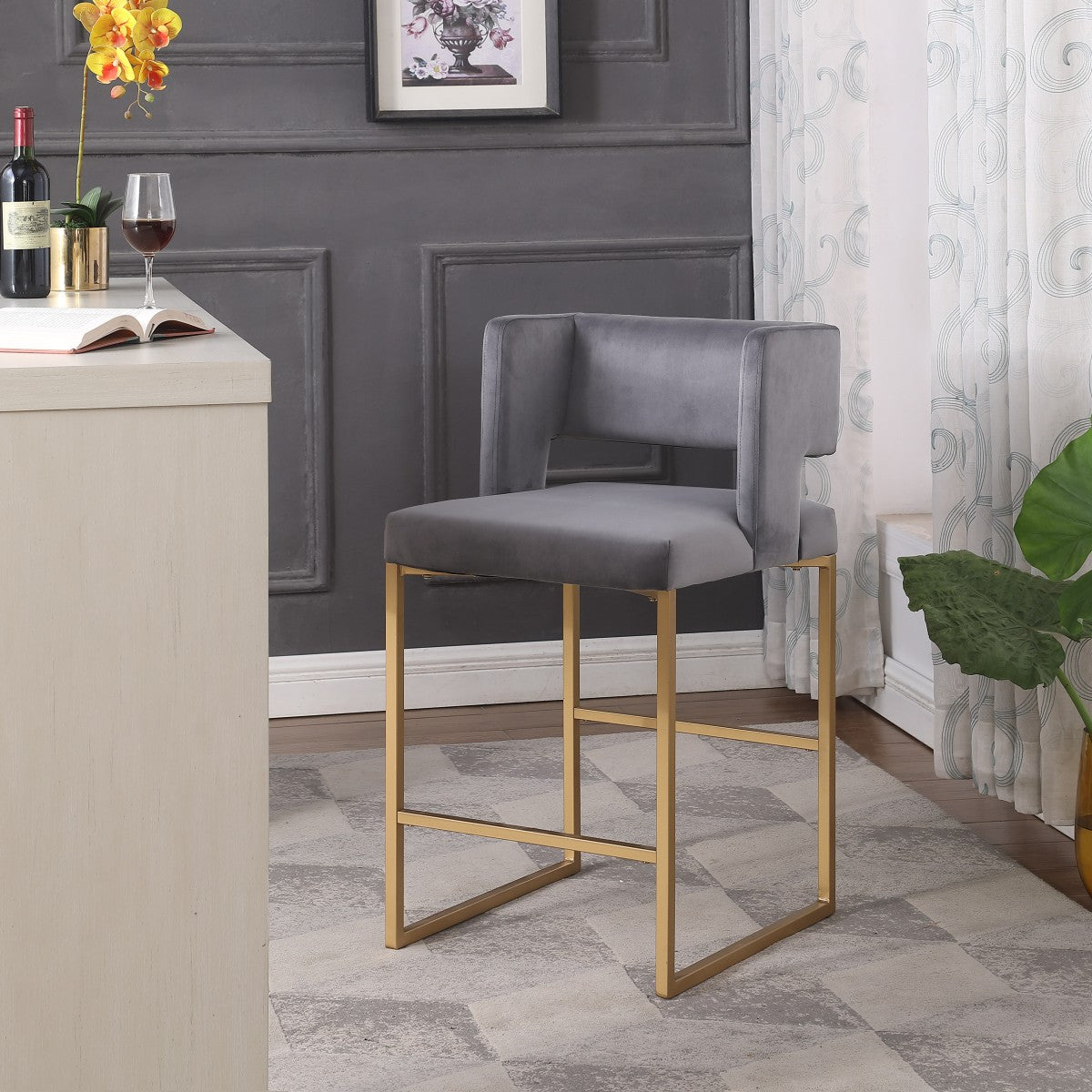 Counter Stool (Grey) (Set of 2)
