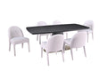 7-Piece Dining Set (Black/Beige)