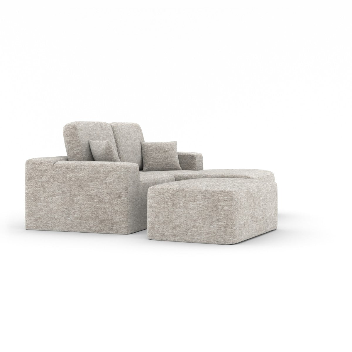 Simone Sectional W/Ottoman (Beige)