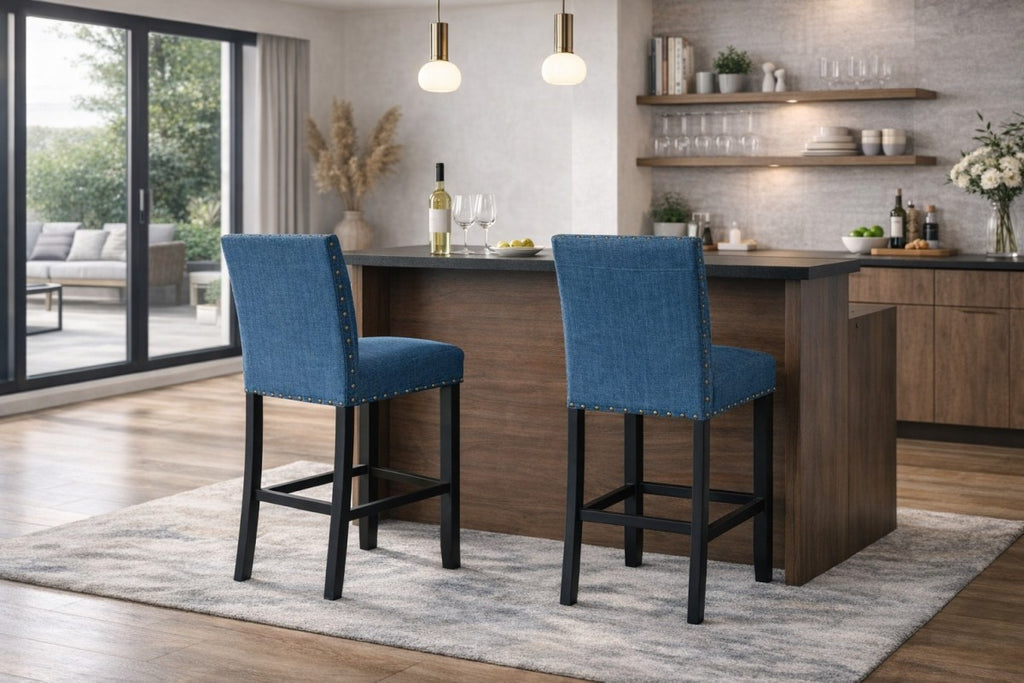 29'' Bar Stool (Blue) (Set of 2)
