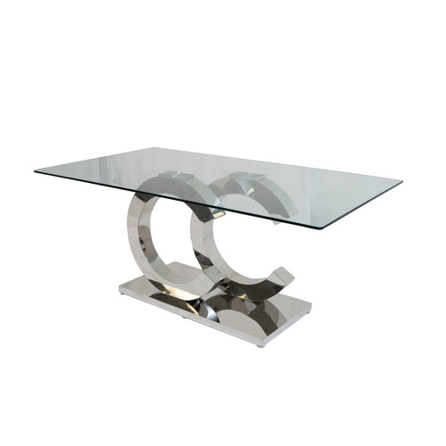 CeeCee 80” Dining Table – Silver