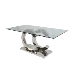 CeeCee 71” Dining Table – Silver