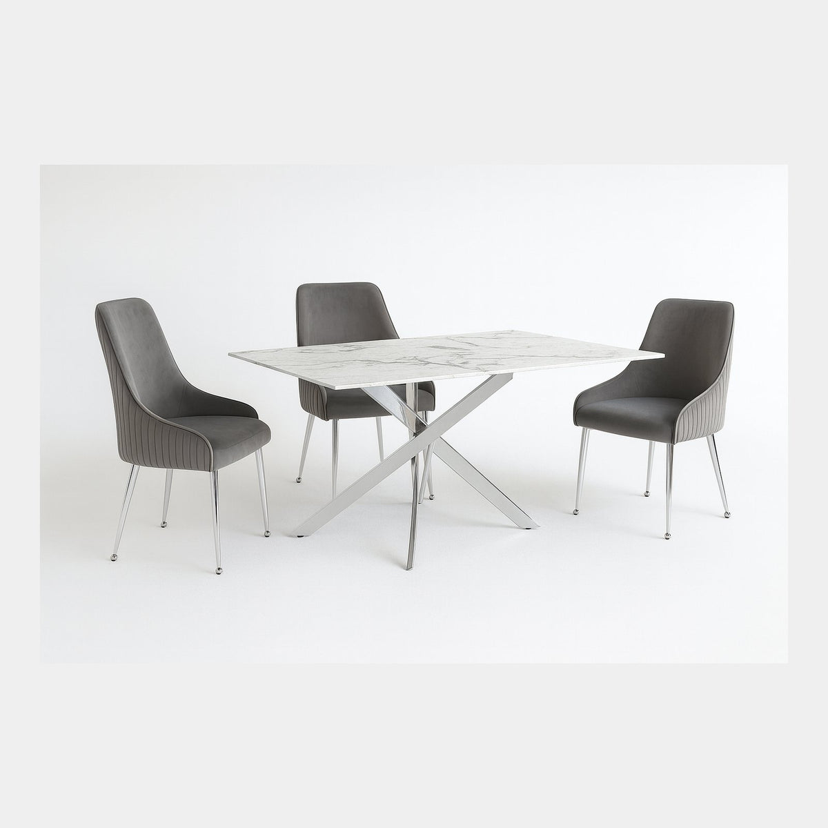 Genesis & Tina Marble Rectangle Dining Set
