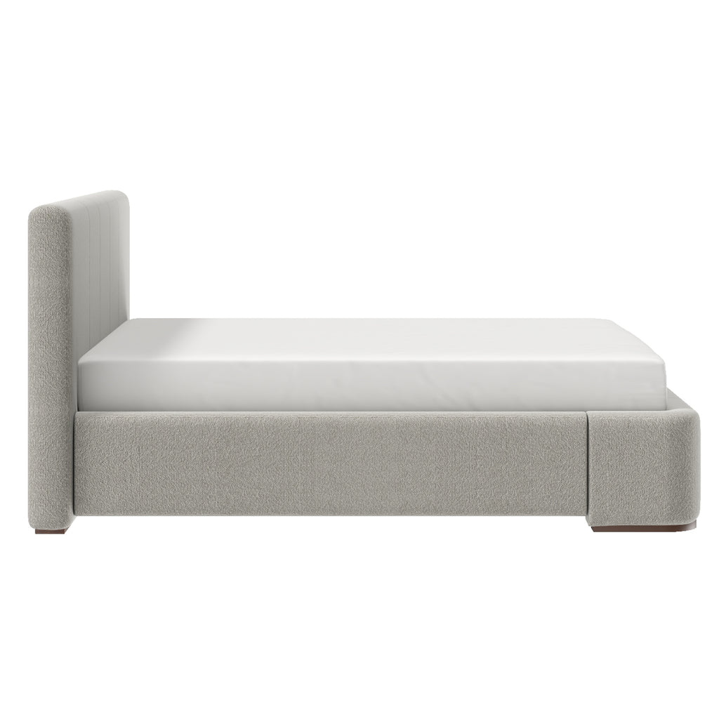 Harrod 78″ King Platform Bed (Mushroom and Walnut)
