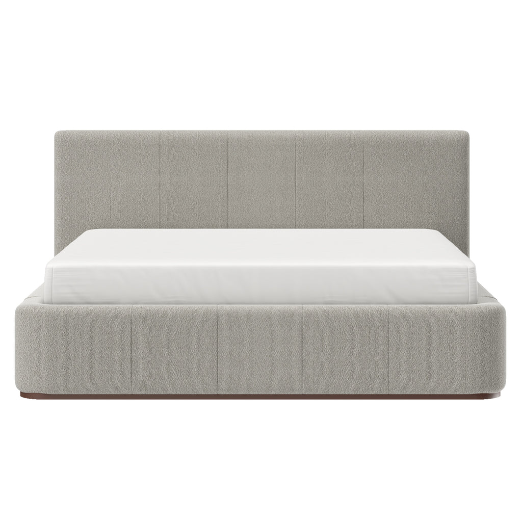 Harrod 78″ King Platform Bed (Mushroom and Walnut)