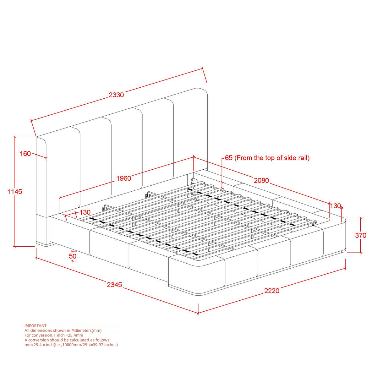 Harrod 78″ King Platform Bed (Mushroom and Walnut)