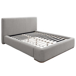 Harrod 60″ Queen Platform Bed (Mushroom and Walnut)