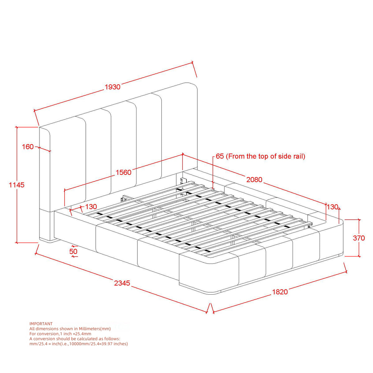 Harrod 60″ Queen Platform Bed (Mushroom and Walnut)