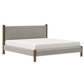 Zoran 78″ King Platform Bed (Mushroom and Walnut)