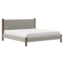 Zoran 78″ King Platform Bed (Mushroom and Walnut)