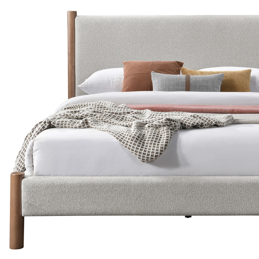 Zoran 78″ King Platform Bed (Mushroom and Walnut)