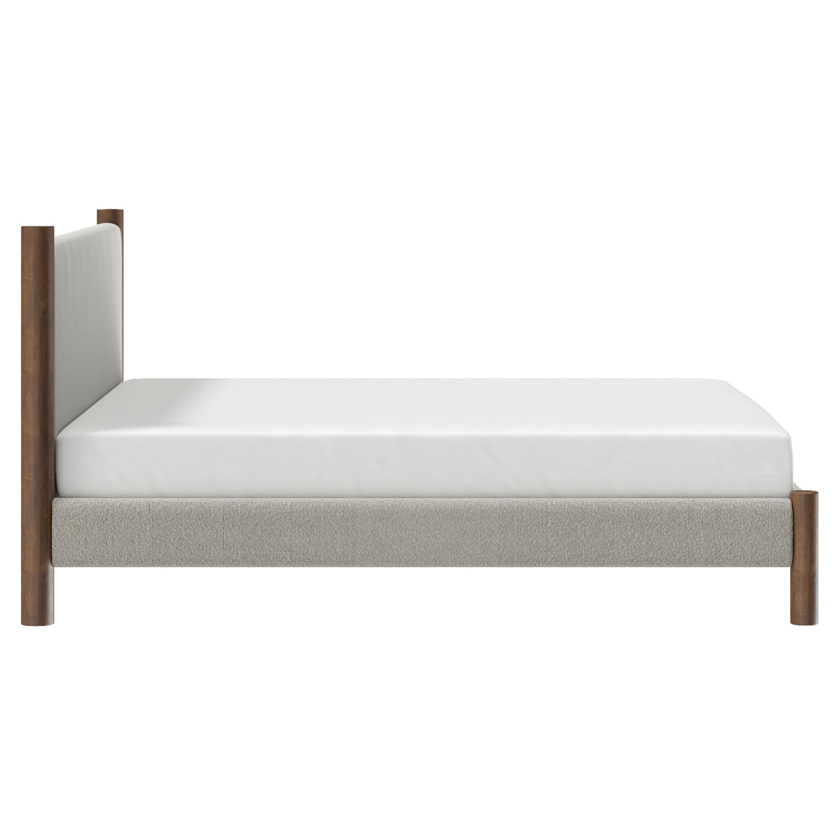 Zoran 78″ King Platform Bed (Mushroom and Walnut)