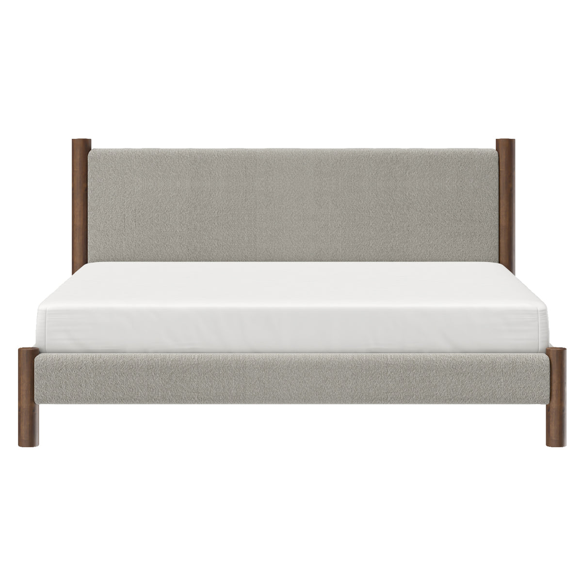 Zoran 78″ King Platform Bed (Mushroom and Walnut)