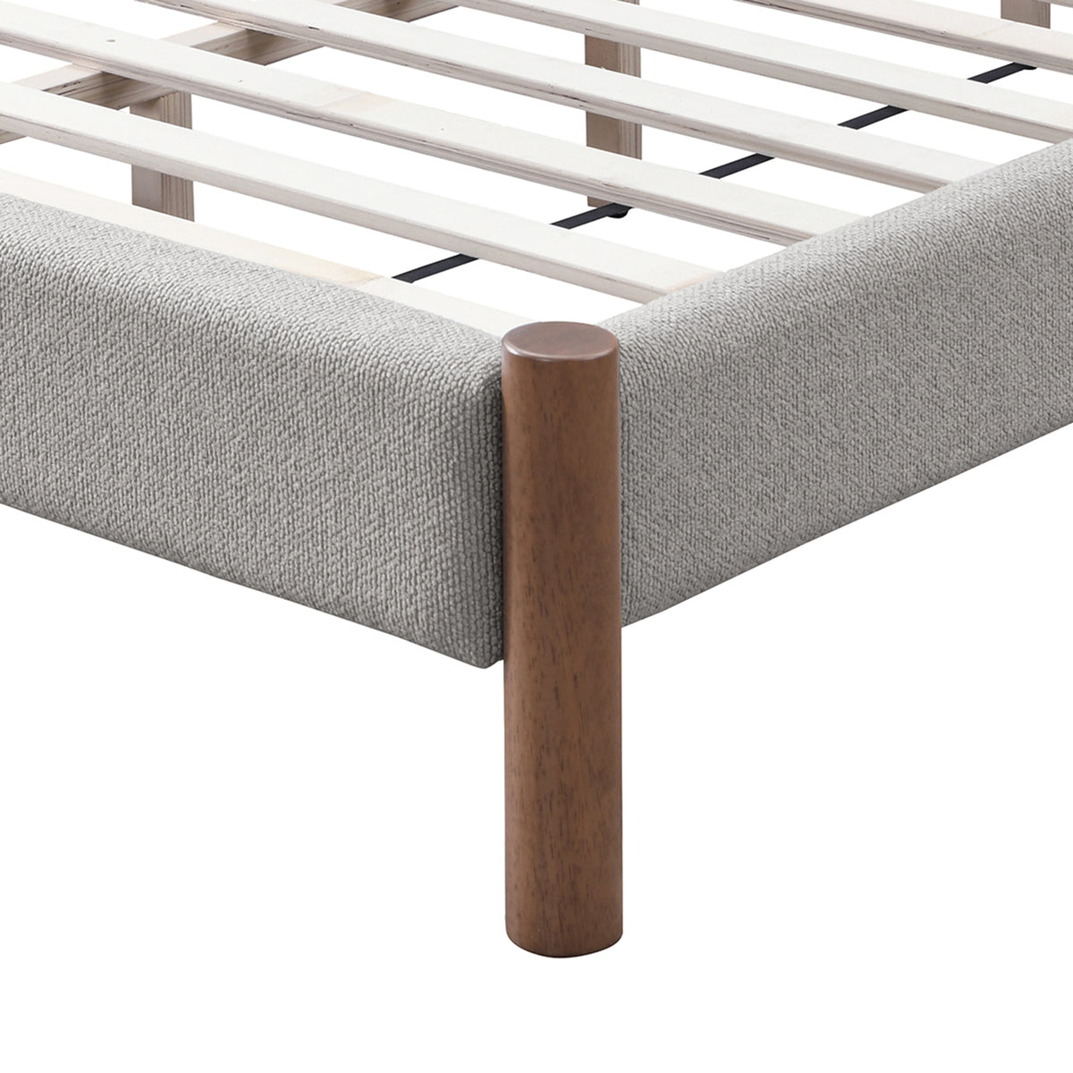 Zoran 78″ King Platform Bed (Mushroom and Walnut)