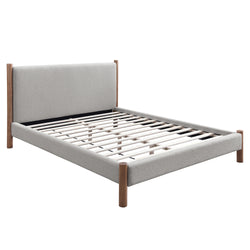 Zoran 60″ Queen Platform Bed (Mushroom and Walnut)