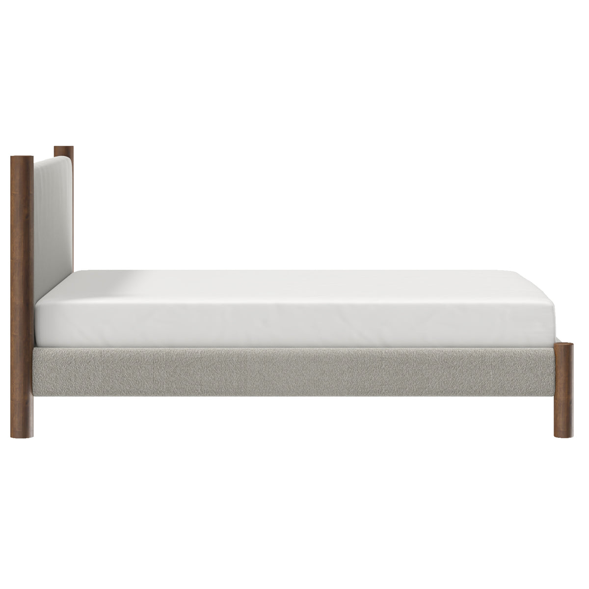 Zoran 60″ Queen Platform Bed (Mushroom and Walnut)