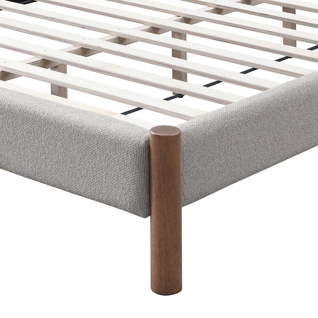 Zoran 60″ Queen Platform Bed (Mushroom and Walnut)