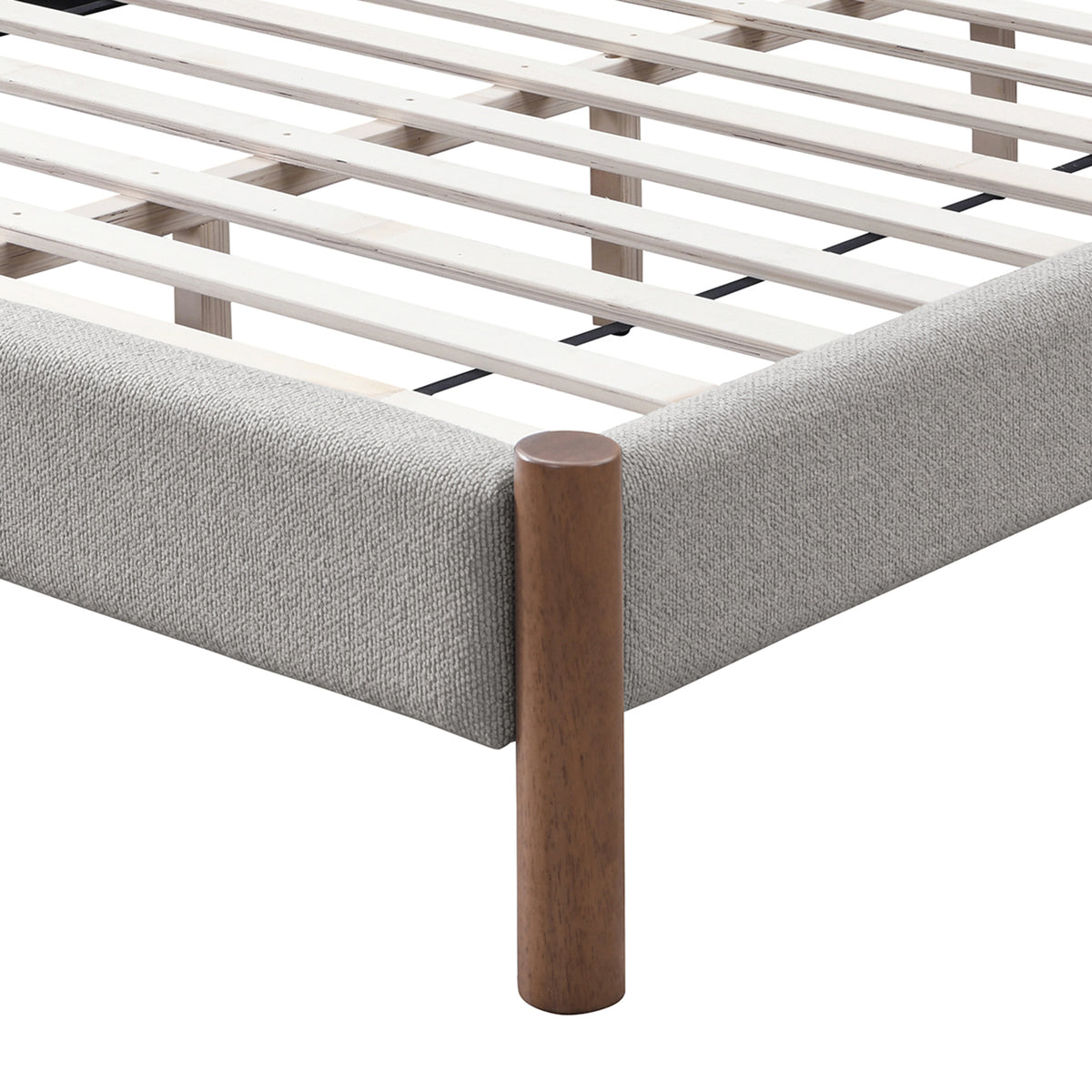 Zoran 60″ Queen Platform Bed (Mushroom and Walnut)