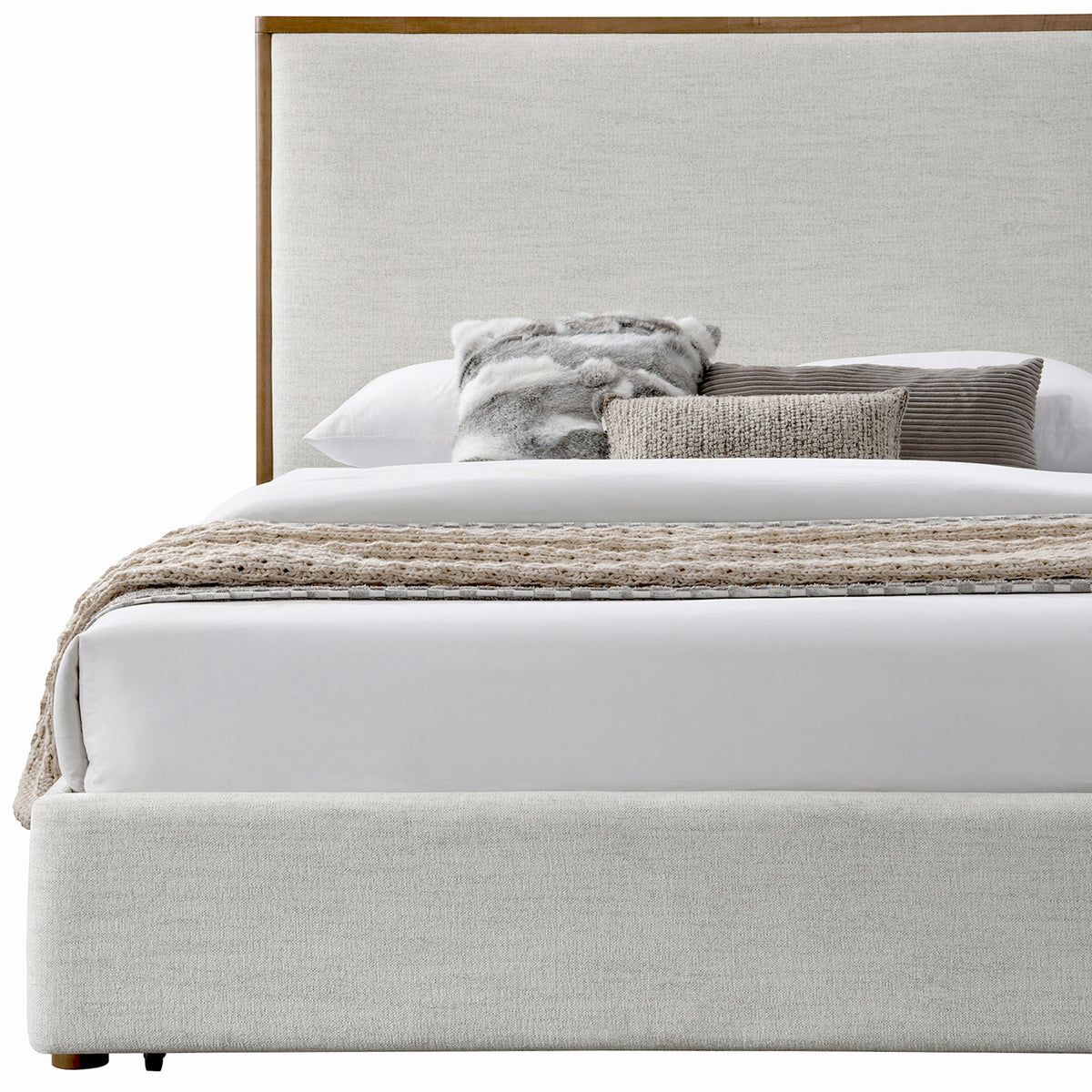 Andover 78″ King Platform Bed with Drawer (Oat)