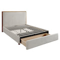 Andover 60″ Queen Platform Bed with Drawer (Oat)