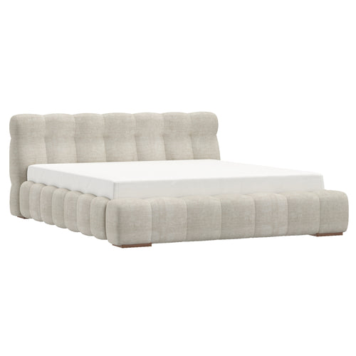 Pasha 78″ King Platform Bed (Beige Pearl)