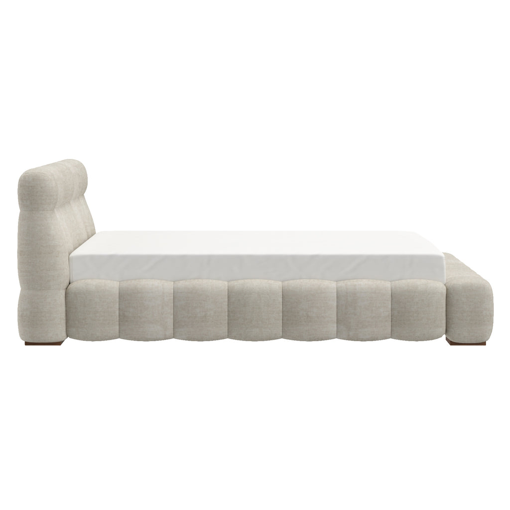 Pasha 78″ King Platform Bed (Beige Pearl)