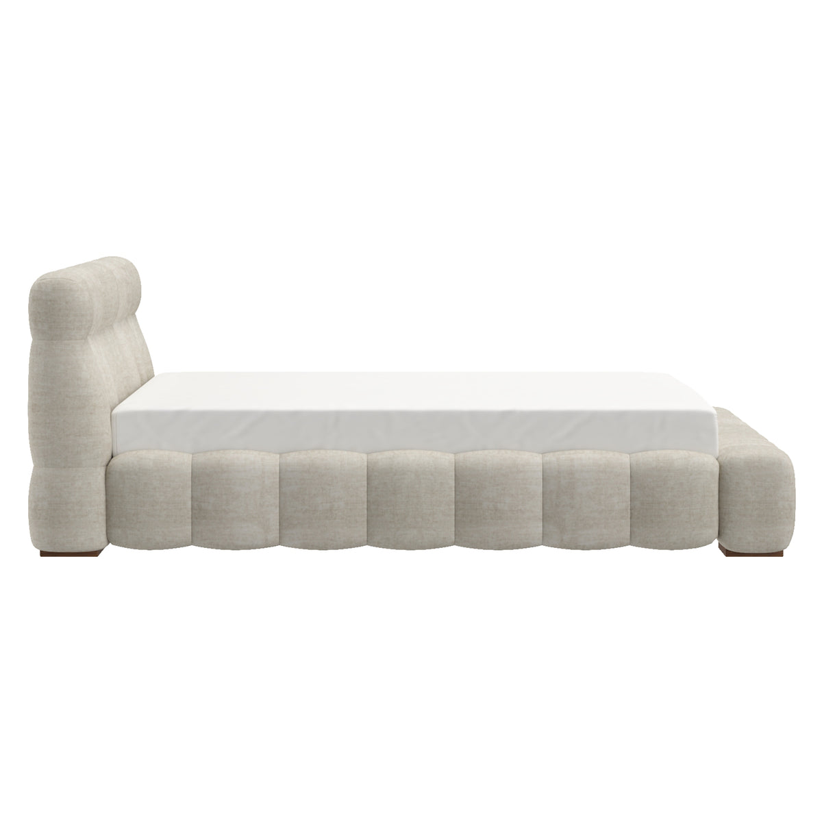 Pasha 78″ King Platform Bed (Beige Pearl)