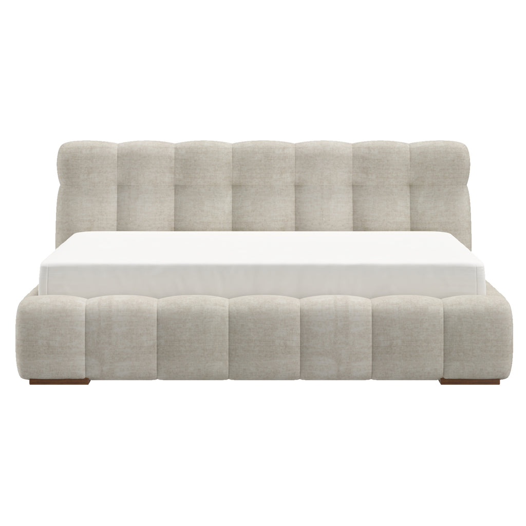 Pasha 78″ King Platform Bed (Beige Pearl)