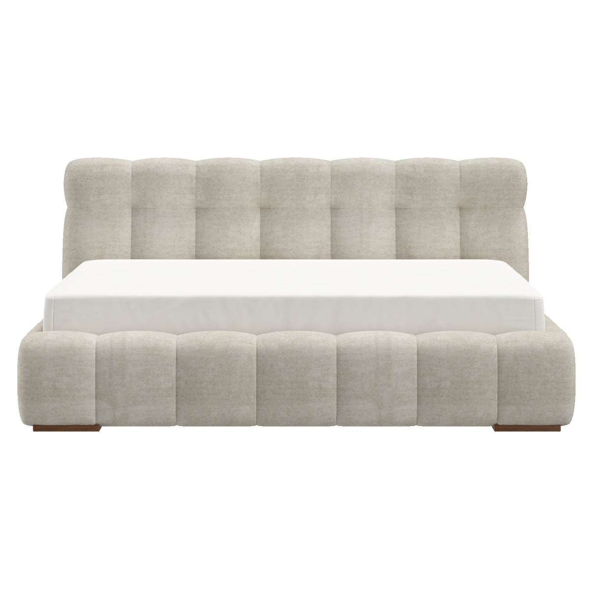 Pasha 78″ King Platform Bed (Beige Pearl)