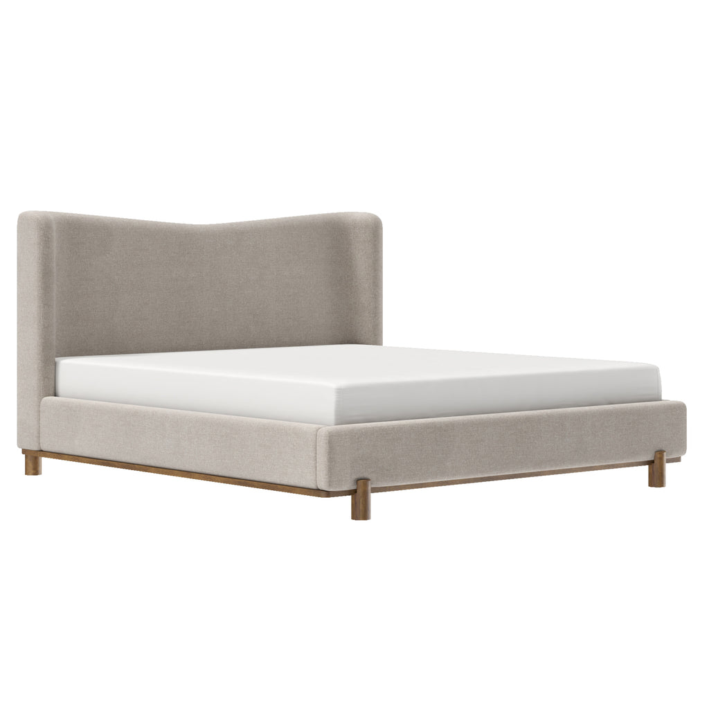Isadora 78″ King Platform Bed (Dark Beige)