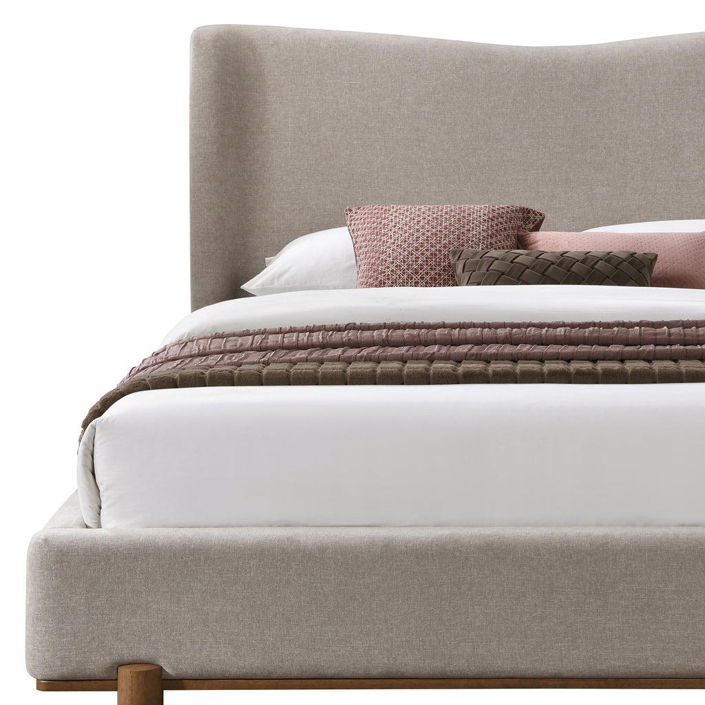 Isadora 78″ King Platform Bed (Dark Beige)