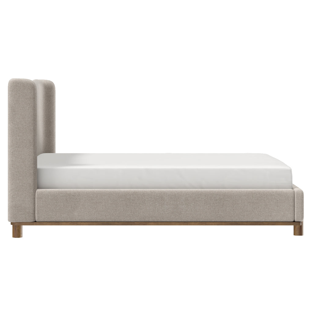 Isadora 78″ King Platform Bed (Dark Beige)